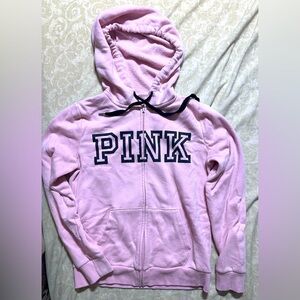 Pink Hoodie with Black Lettering